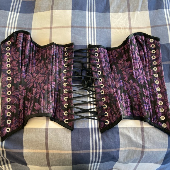 Bustier corset - reversible black silver purple size 0 2 4 - Picture 4 of 4